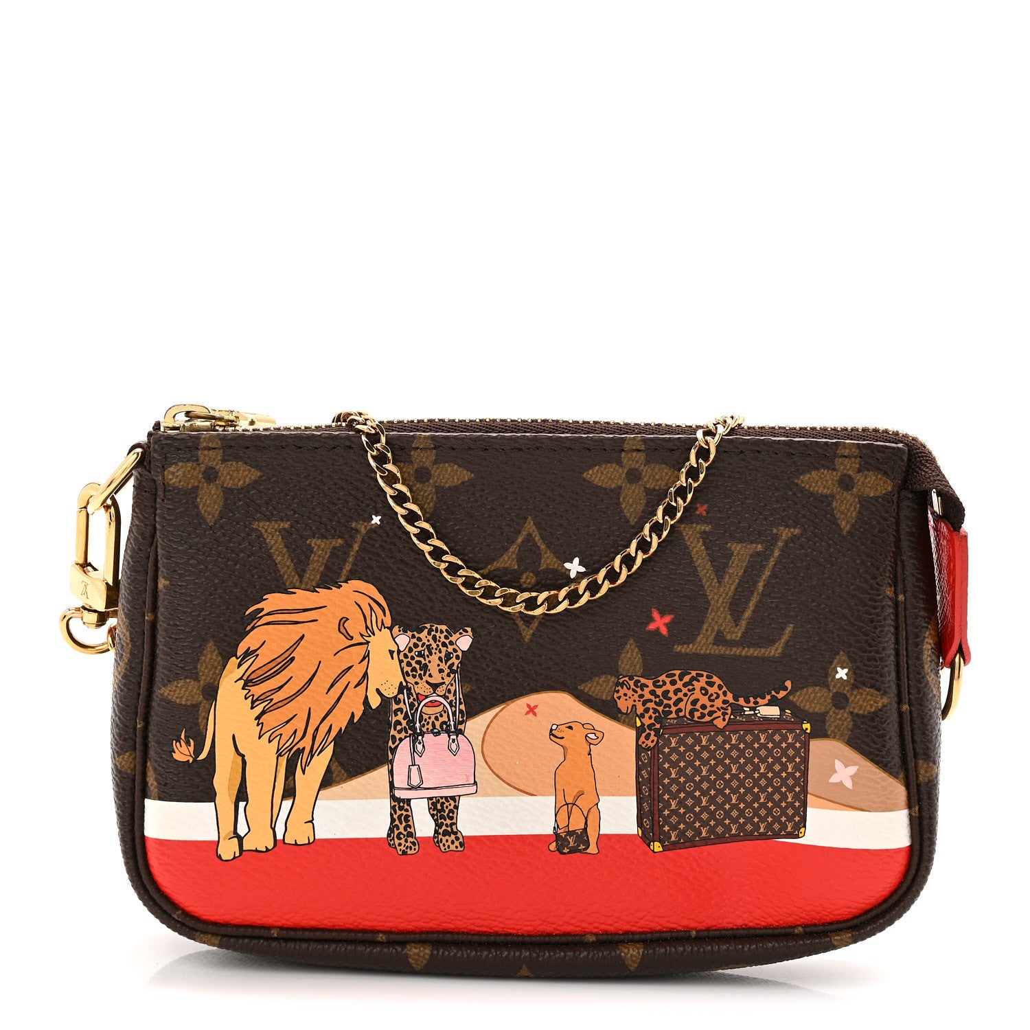 Louis Vuitton Monogram 2018 Christmas Animation Mini Cats Pochette Accessories 1 of 7