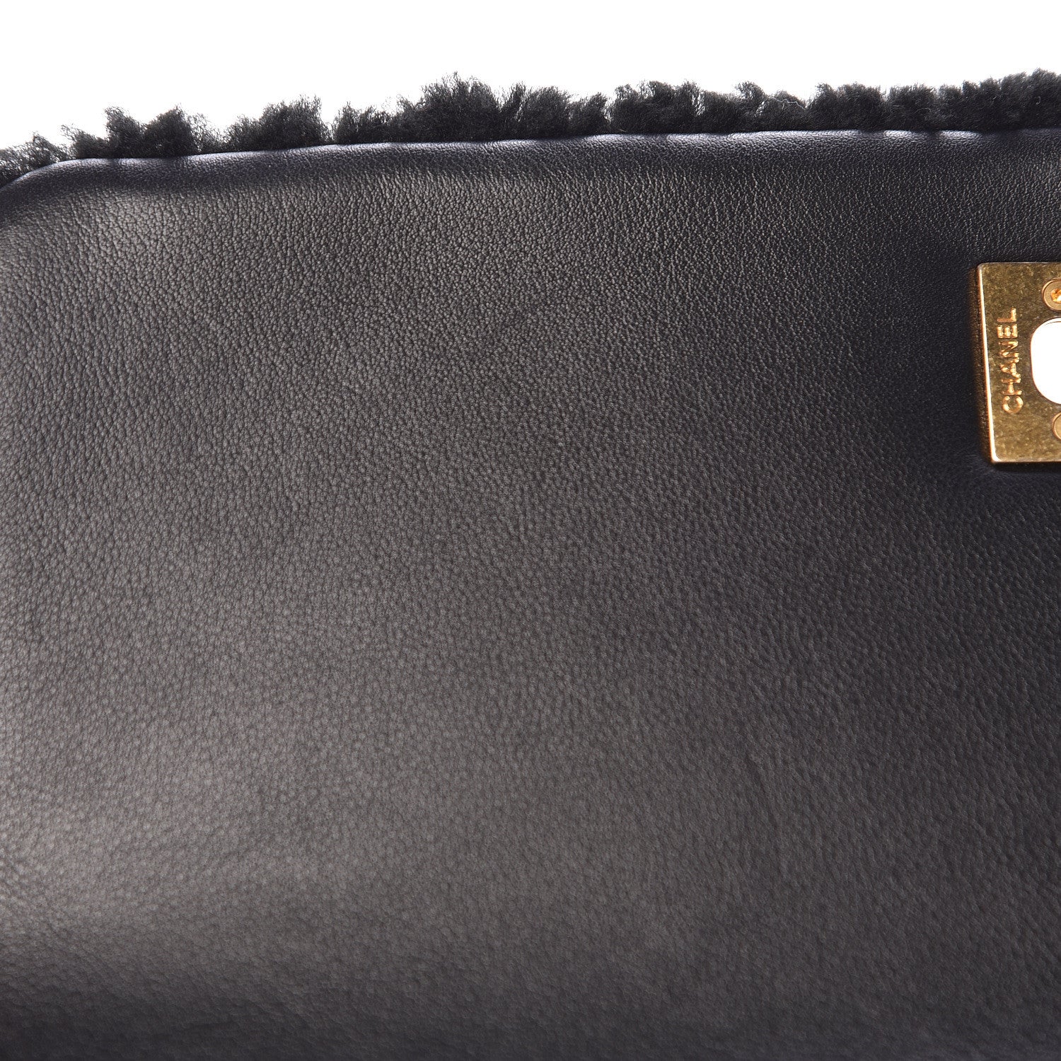 Chanel Shearling Lambskin Medium Coco Handle Flap Black 13 of 13