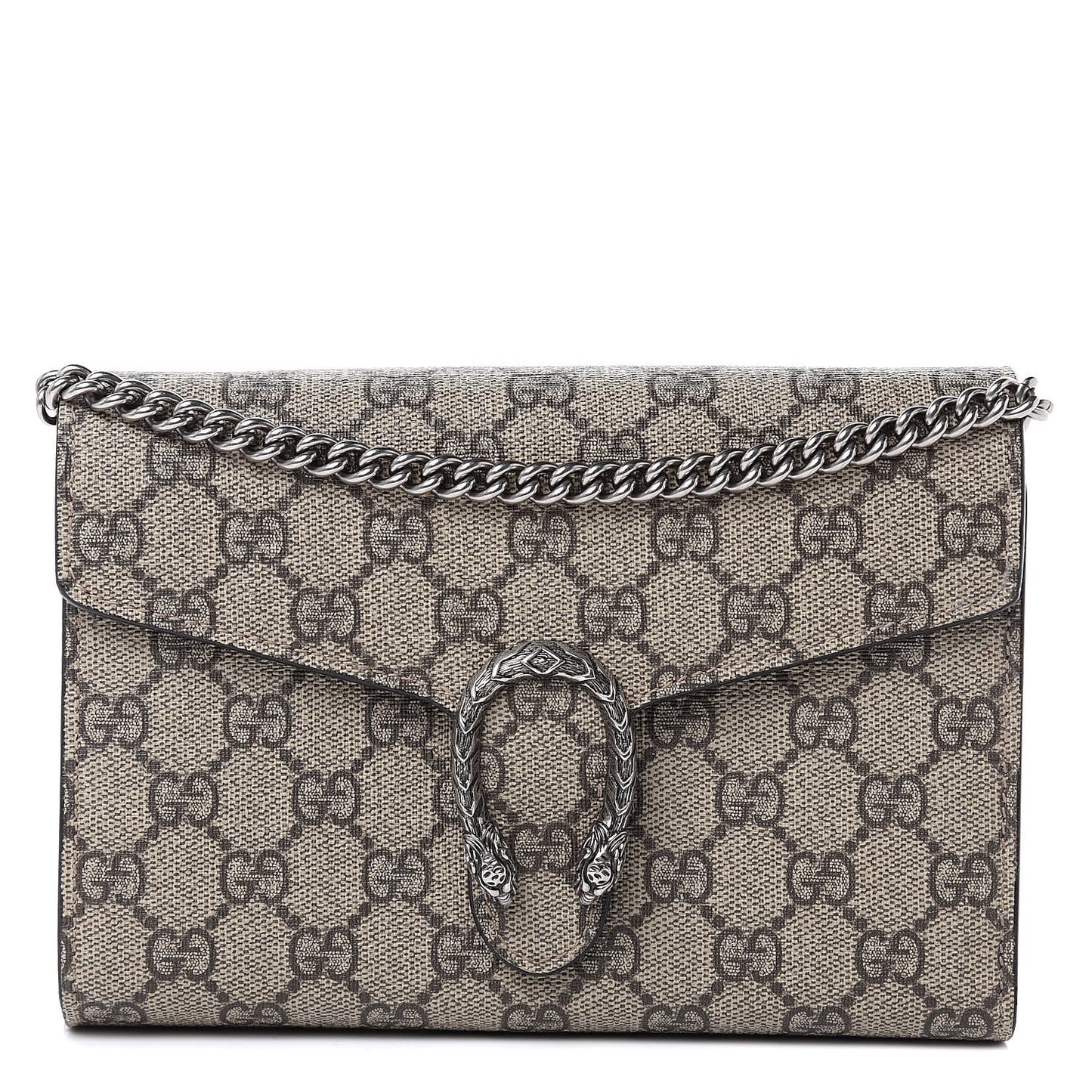 GG Supreme Monogram Mini Dionysus Chain Wallet Beige Taupe
