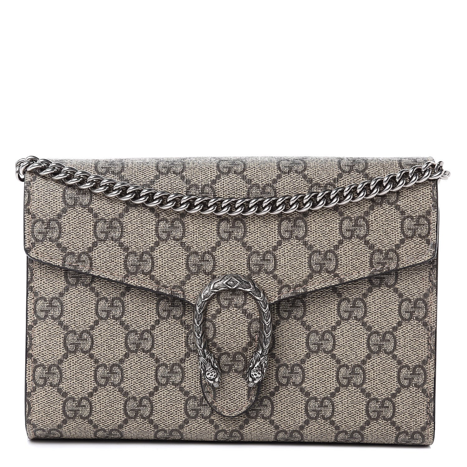 Gucci GG Supreme Monogram Mini Dionysus Chain Wallet Beige Taupe 1 of 11