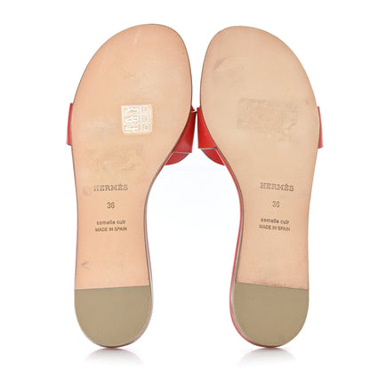 Hermes Calfskin Lisboa Sandals 36 Jasper Rouge 5 of 7
