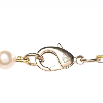 Chanel Crystal Pearl CC Short Necklace Light Gold 4 of 5