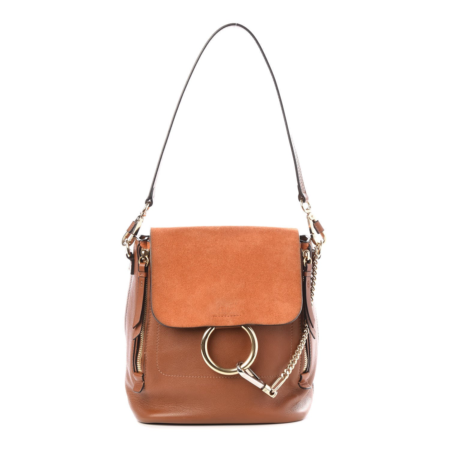 Chloe Suede Calfskin Medium Faye Backpack Tan 1 of 11