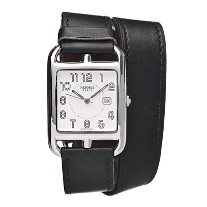 Hermes Stainless Steel Barenia 29mm Cape Cod Double Tour Quartz Watch Noir 1 of 6