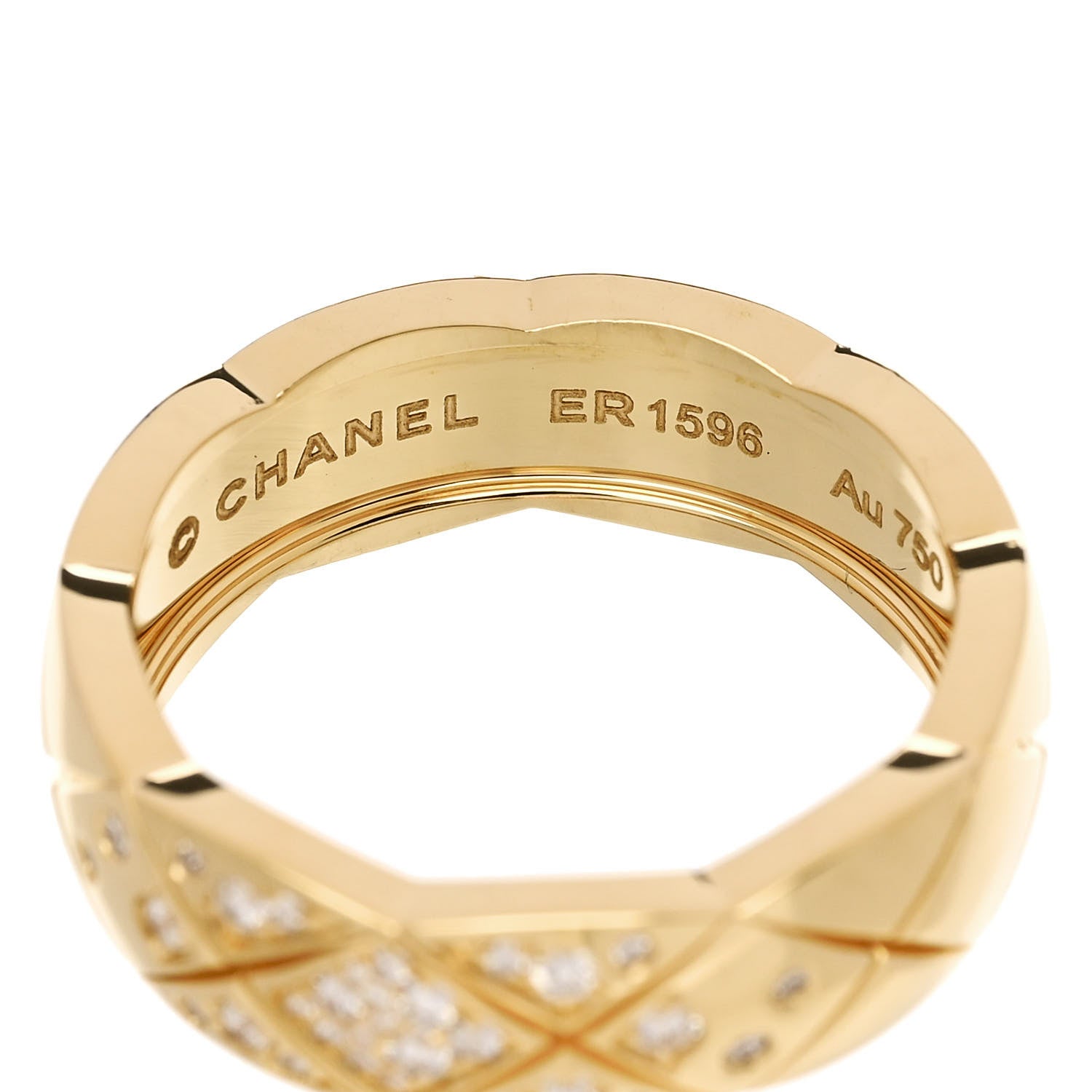 Chanel 18K Yellow Gold Diamond Small Coco Crush Ring 57 8 4 of 6