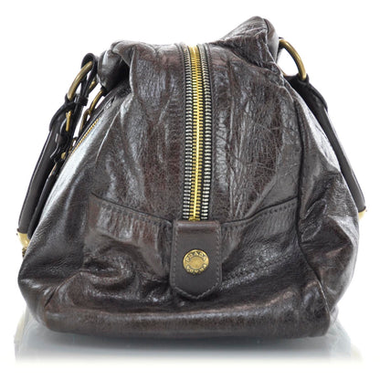 Prada Vitello Shine Chain Tote Moro Brown 4 of 9