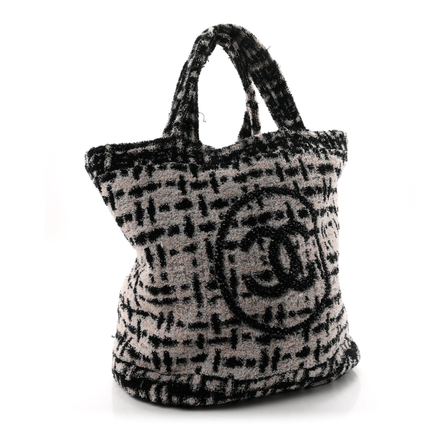 Terry Cotton CC Beach Tote Towel Set White Black