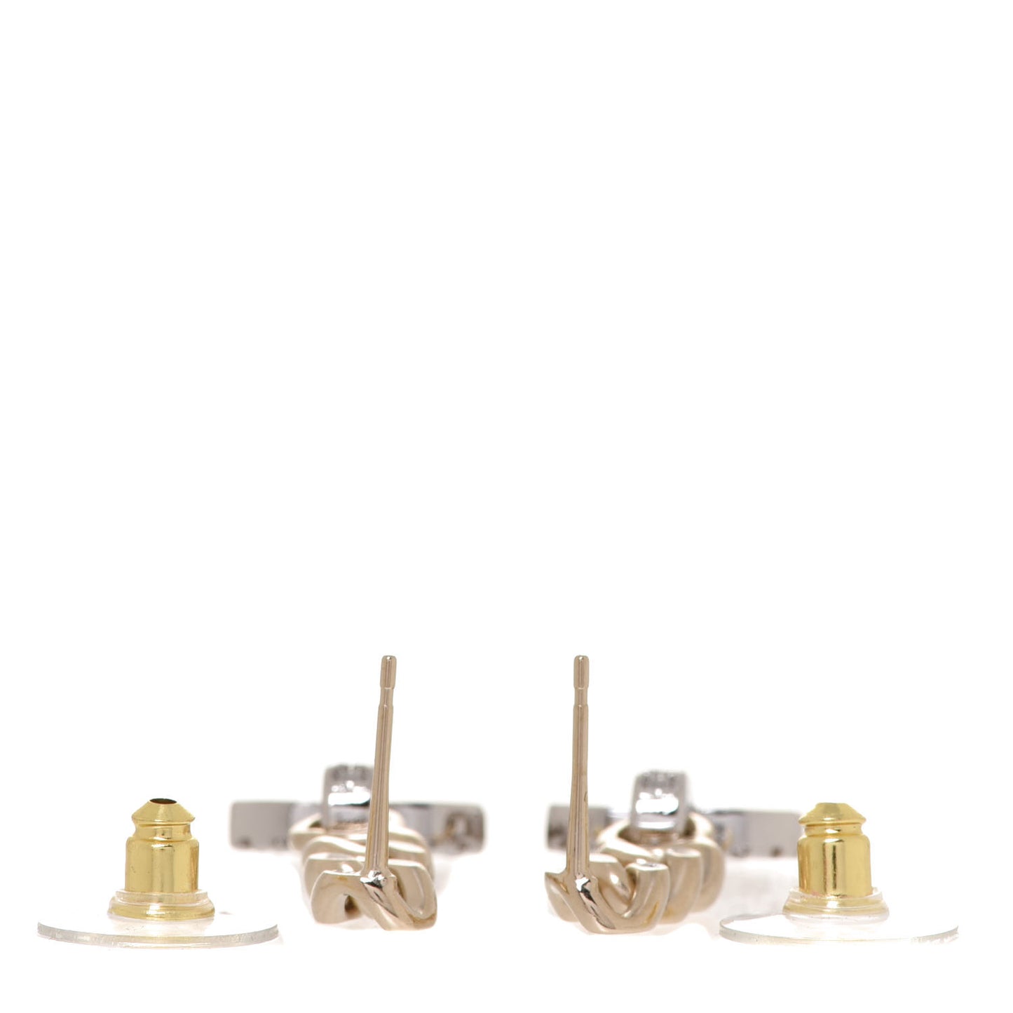 Crystal CC Chain Drop Earrings Gold