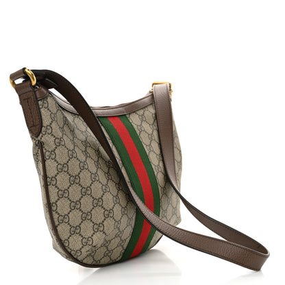 Gucci GG Supreme Monogram Web Small Ophidia Half Moon Hobo Brown 3 of 11