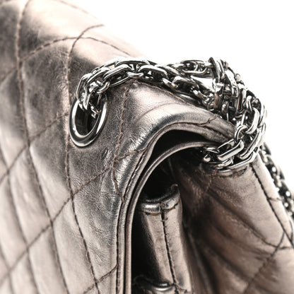 Chanel Metallic Aged Calfskin Quilted 2.55 Reissue 226 Flap Dark Silver 17 of 21