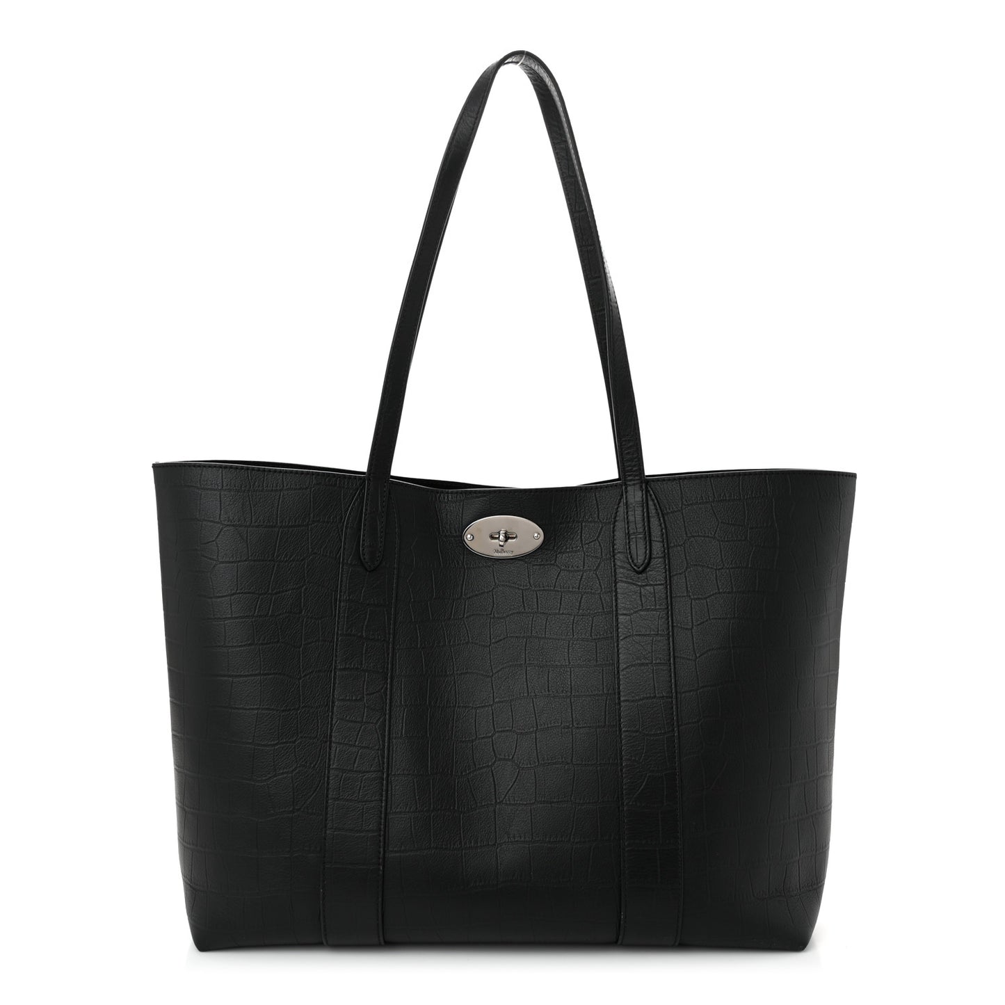 Crocodile Embossed Bayswater Tote Black