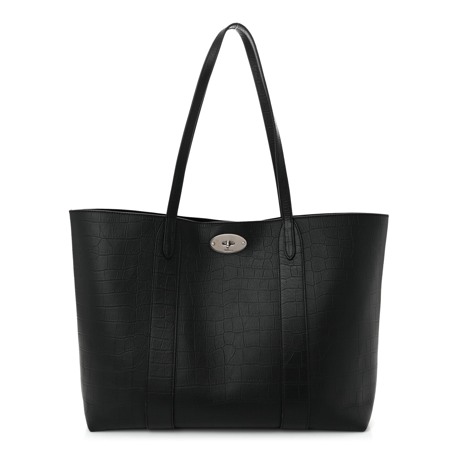 Mulberry Crocodile Embossed Bayswater Tote Black 1 of 10