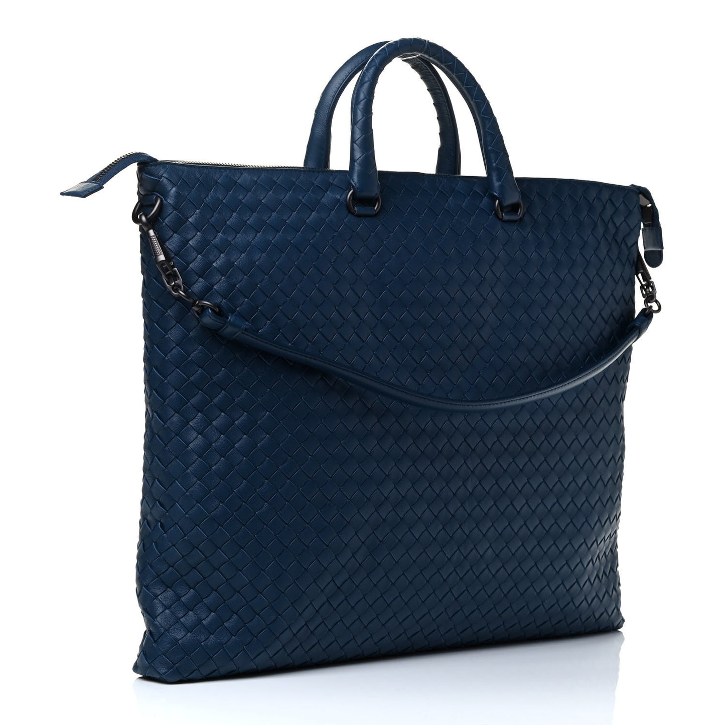 Nappa Intrecciato Medium Convertible Tote Blue