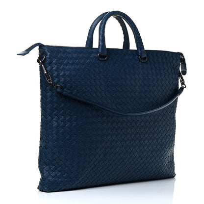 Bottega Veneta Nappa Intrecciato Medium Convertible Tote Blue 2 of 4