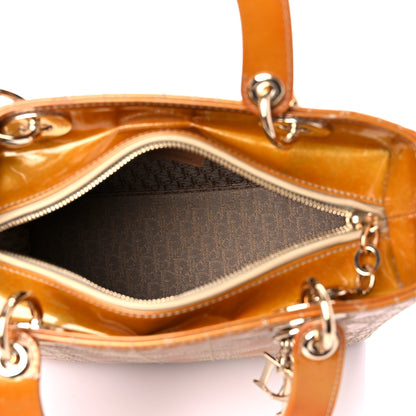 Christian Dior Metallic Patent Cannage Medium Lady Dior Yellow 4 of 20