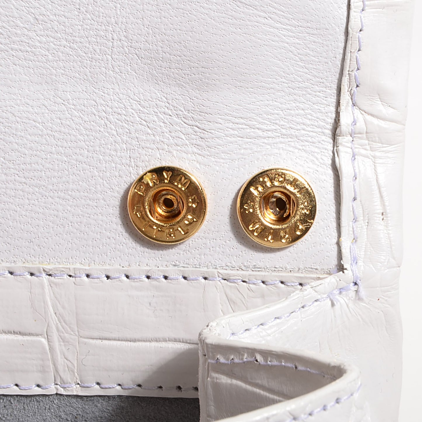 Glossy Crocodile Gotham Clutch White