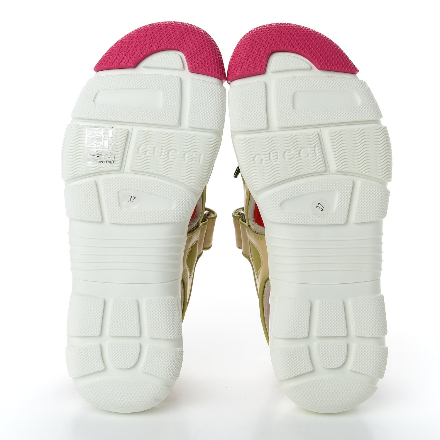 Gucci Mesh Fabric Tinsel Sport Sandals 37 Loess Sand Box Pink 5 of 9