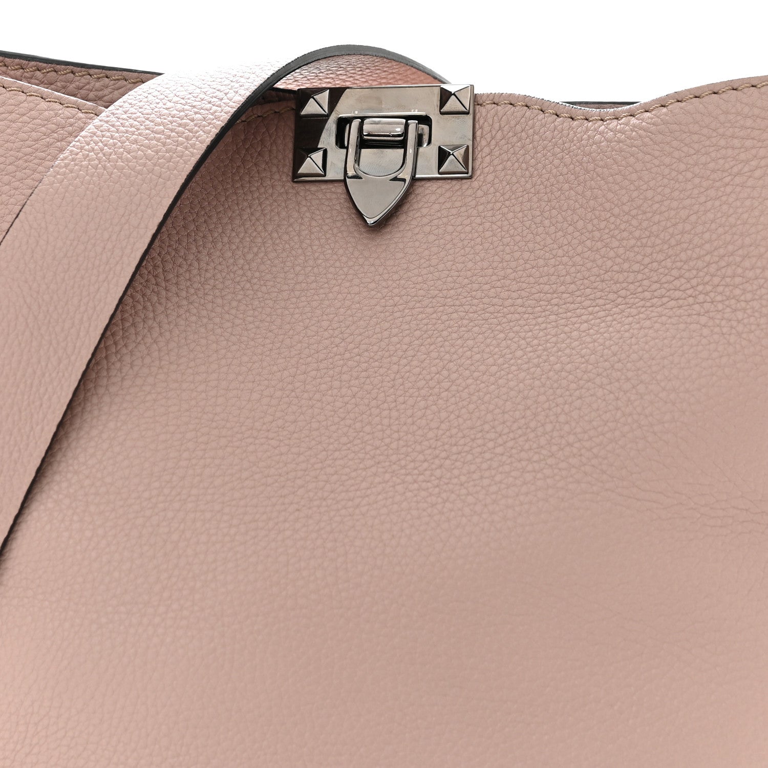 Valentino Garavani Pebbled Calfskin Small Rockstud Flip-Lock Messenger Bag Poudre 7 of 9