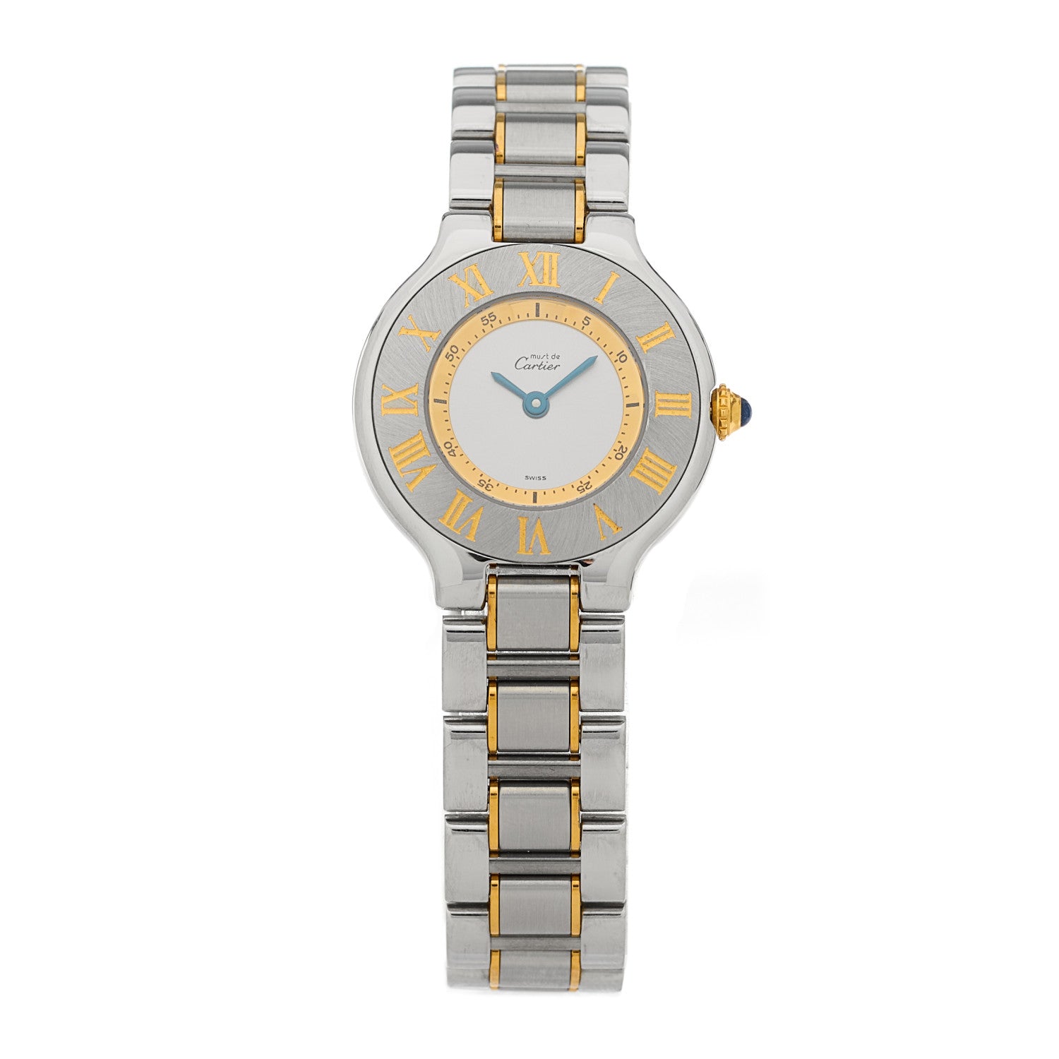 Cartier Stainless Steel 18K Yellow Gold 28mm Must de 21 Quartz Watch 1 of 4