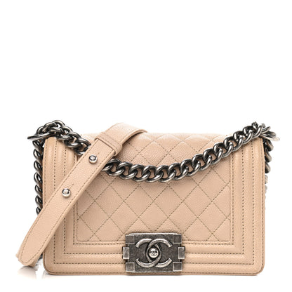 Chanel Caviar Quilted Small Boy Flap Light Beige 1 of 14