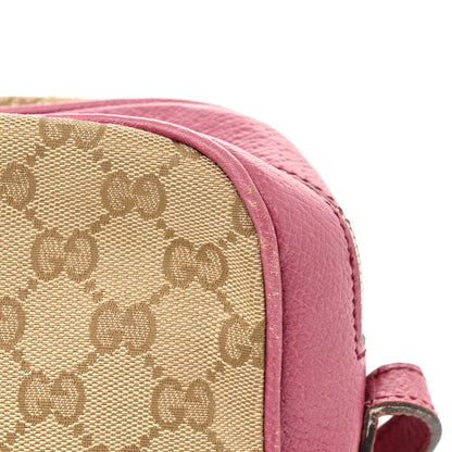 Gucci Monogram Textured Calfskin Mini Bree Messenger Bag Beige Ebony Peonia Flower 13 of 18