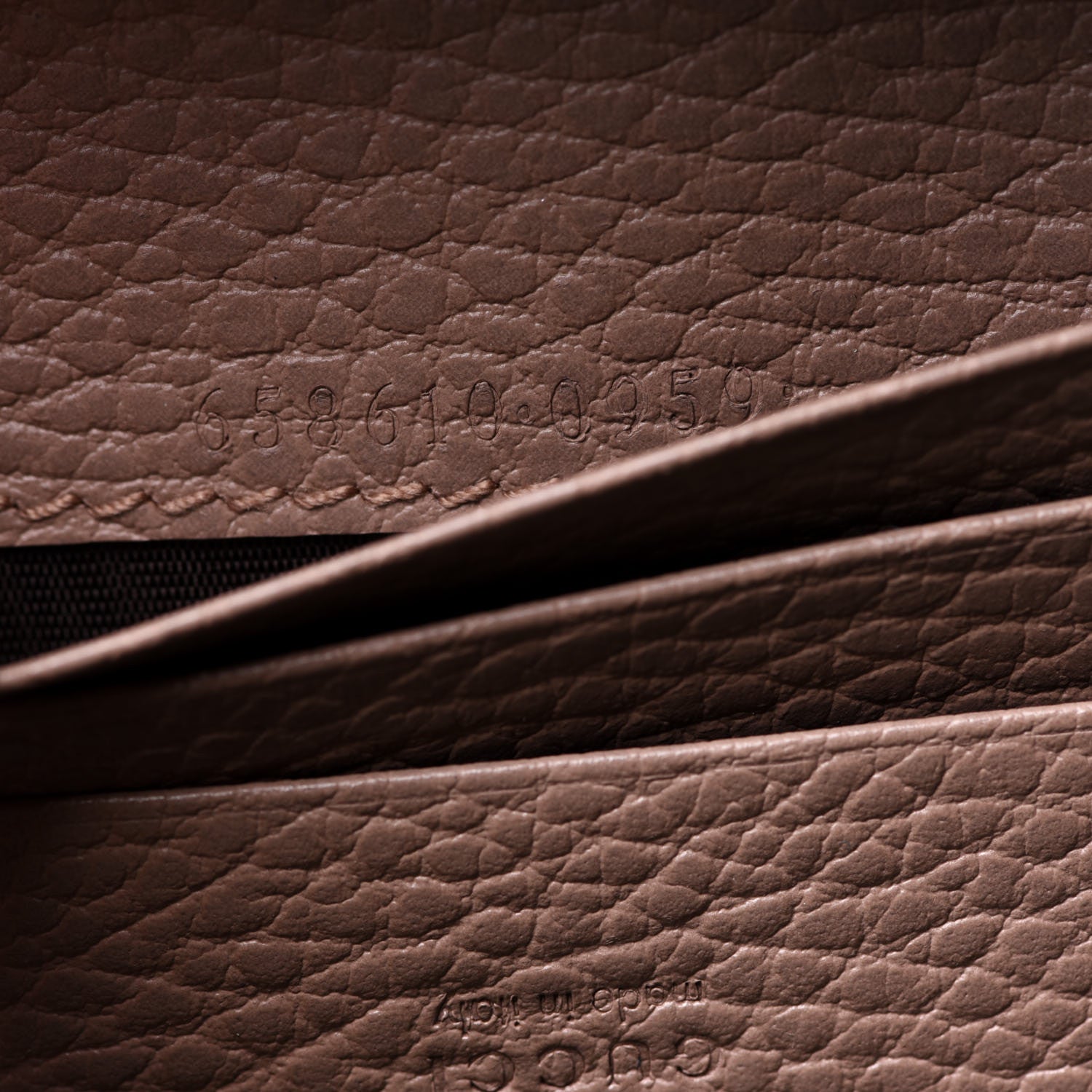 Gucci Dollar Calfskin GG Supreme Monogram GG Marmont Card Case Porcelain Rose Beige Ebony 6 of 7
