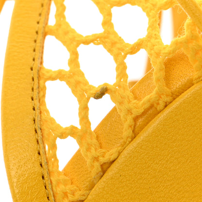 Bottega Veneta Mesh Nappa Stretch Ankle Tie Sandals 38 Egg Yolk 38 18 of 20