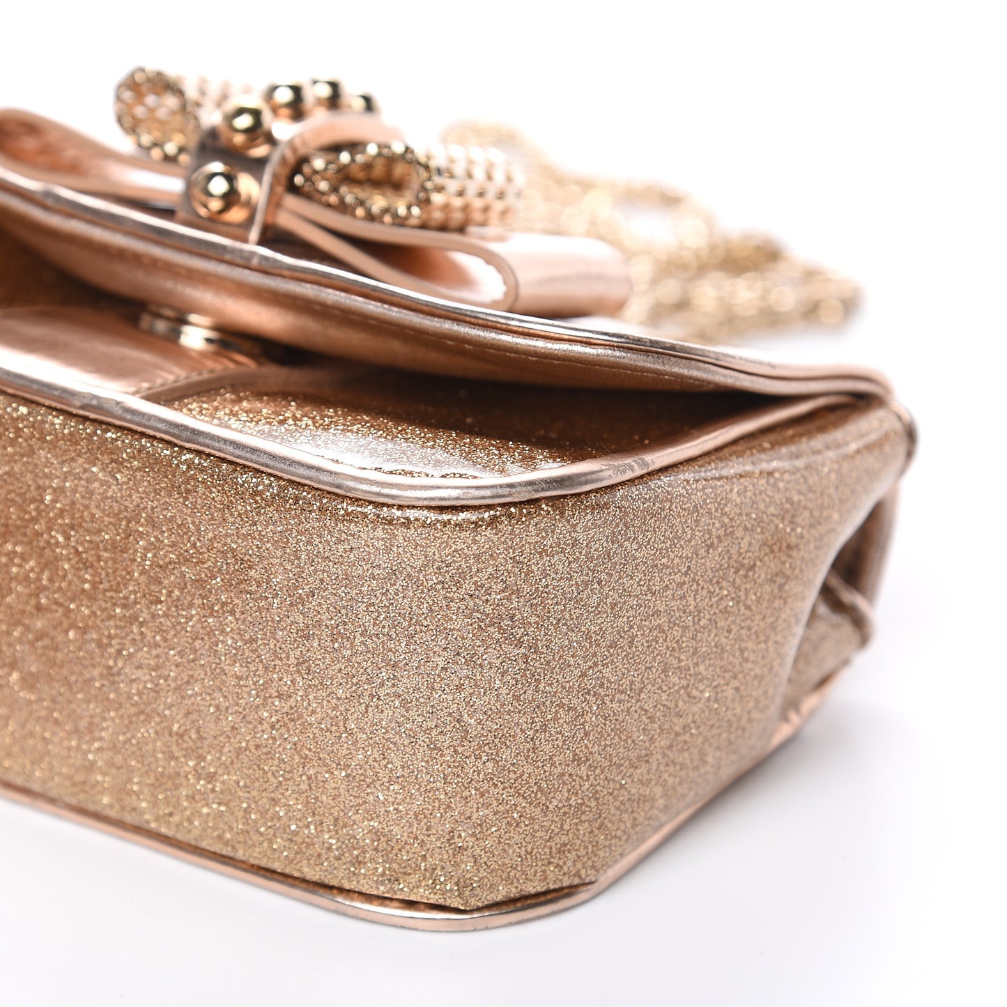 Mini Glitter PVC Specchio Sweety Charity Crossbody Bag Nude