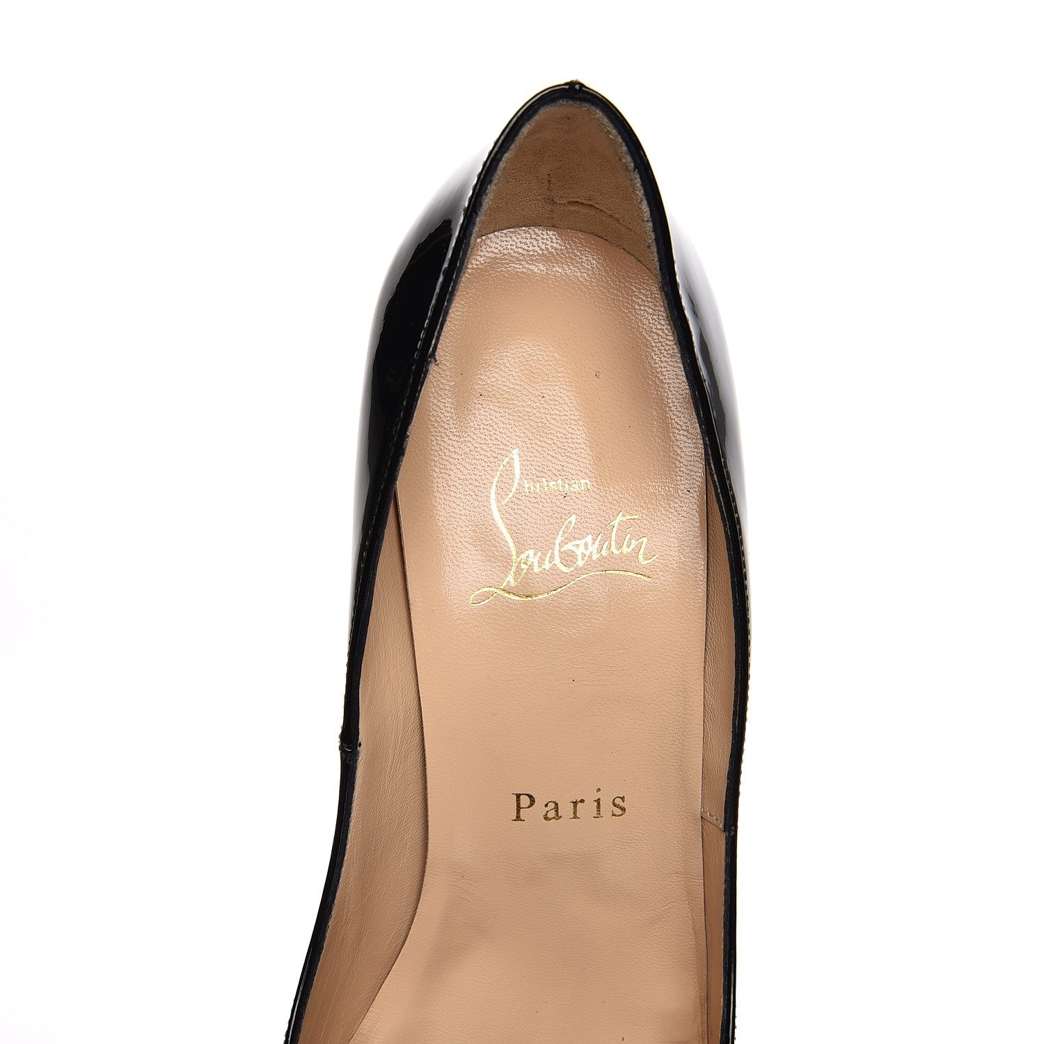 Christian Louboutin Patent Lady Peep 150 Pumps 39 Black Red 7 of 9