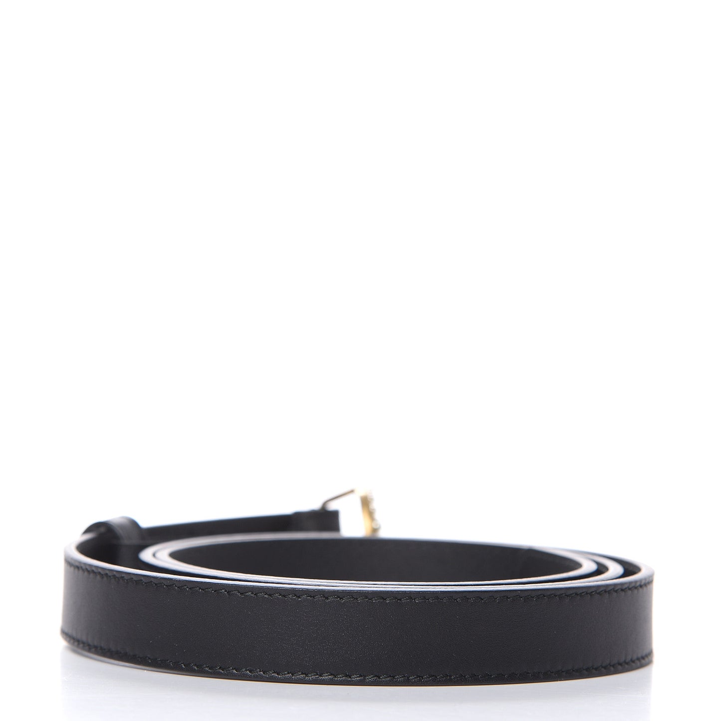 Calfskin Pearl Double G 20mm Belt 90 36 Black Cream