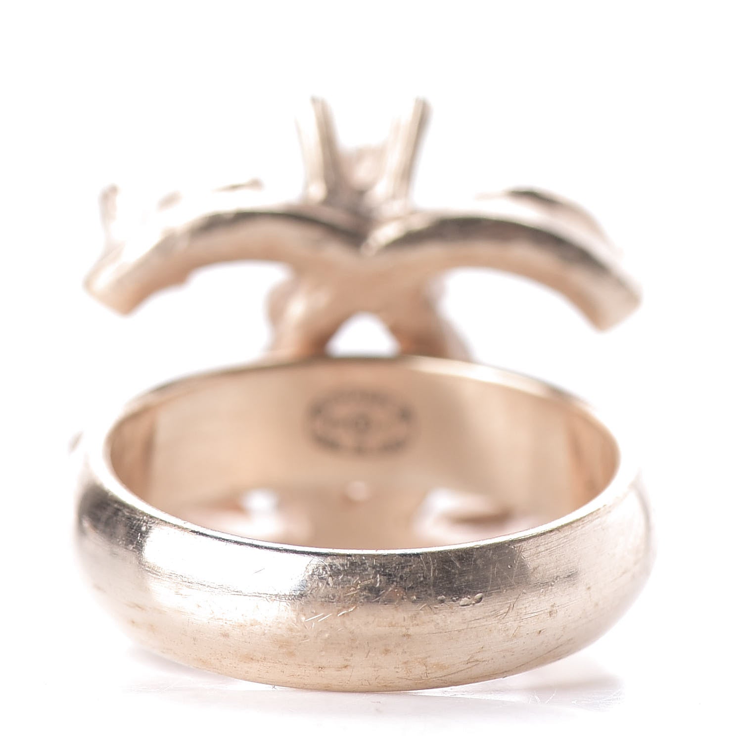 Chanel Crystal Marquise CC Logo Ring 6 Rose Gold 3 of 6