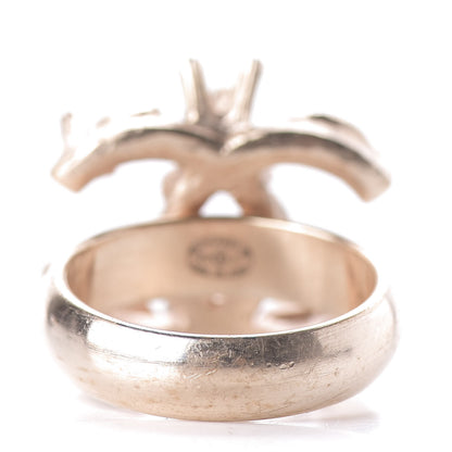 Chanel Crystal Marquise CC Logo Ring 6 Rose Gold 3 of 6