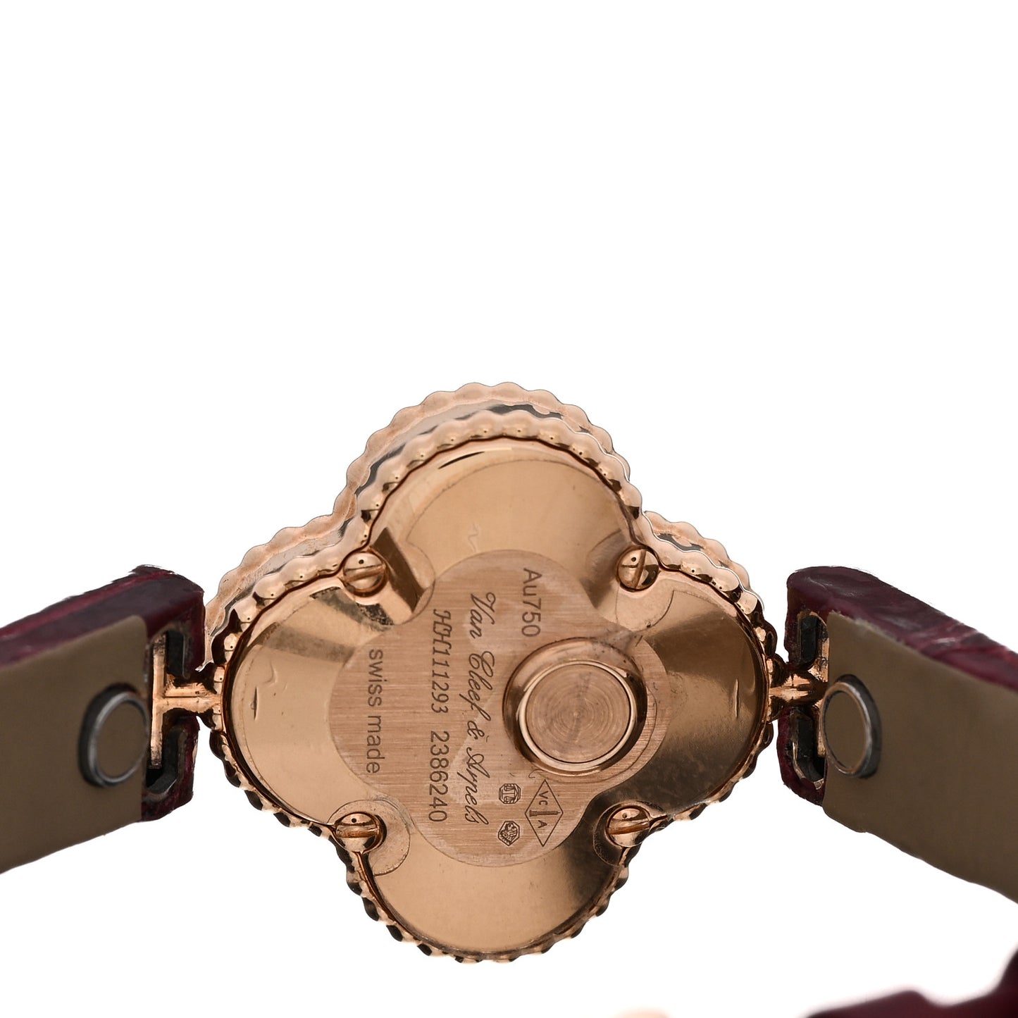 18K Yellow Gold Alligator 23mm Alhambra Quartz Watch