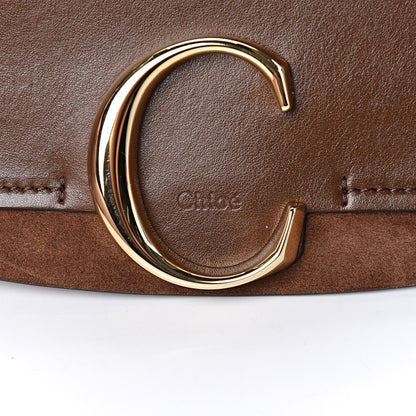 Chloe Calfskin Suede Medium C Shoulder Bag Sharp Brown 6 of 12