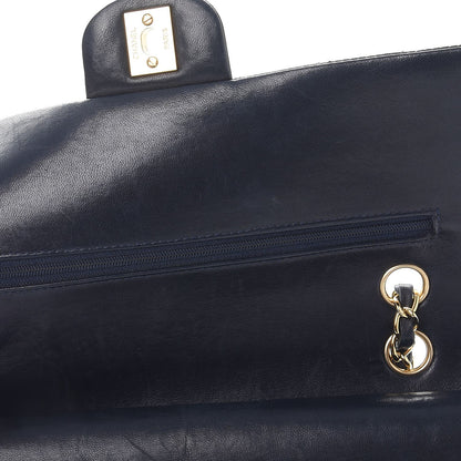 Chanel Lambskin Quilted Medium Double Flap Navy 13 of 15