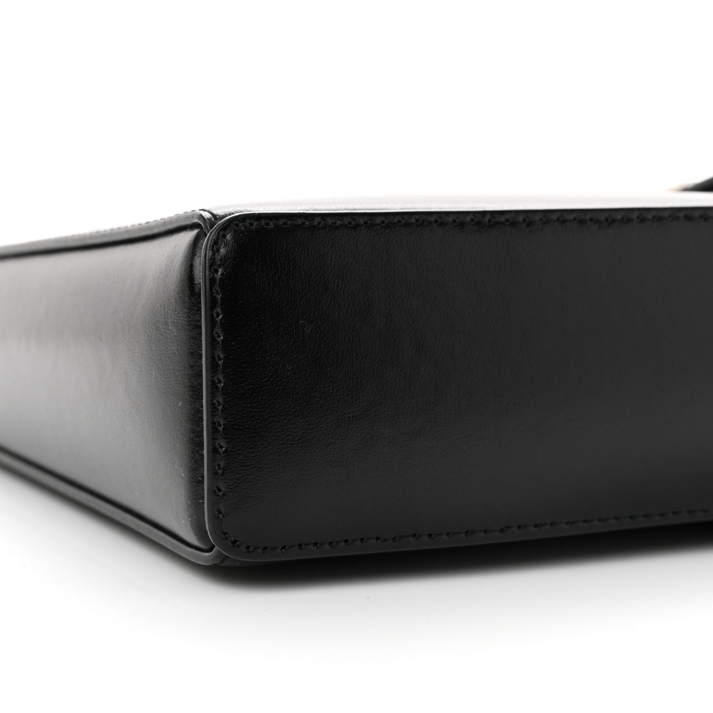 Box Calfskin Small Zipped Cut Out Shoulder Bag Black
