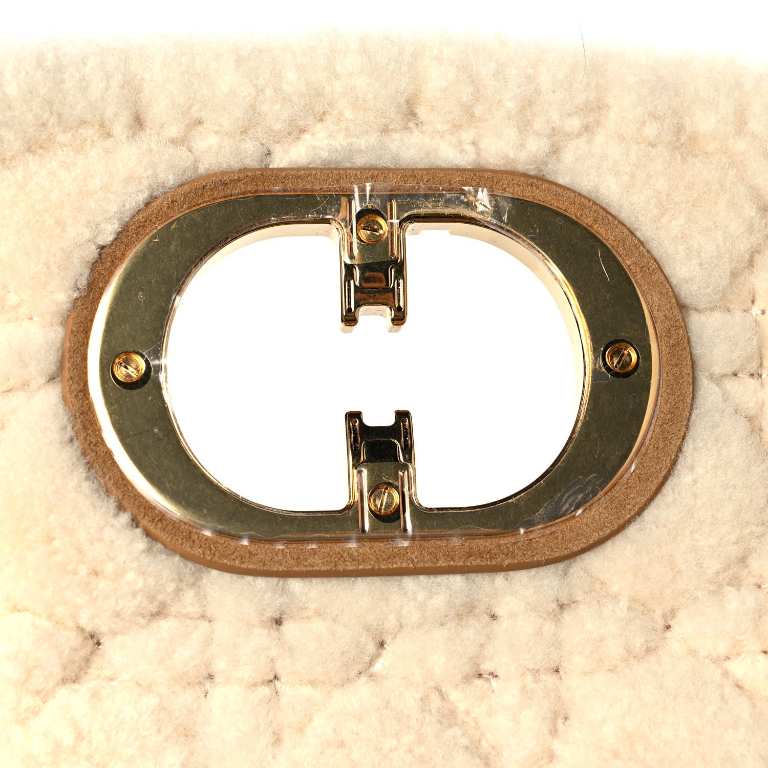 Christian Dior Shearling Cannage Large Caro Bag Camel 9 of 9