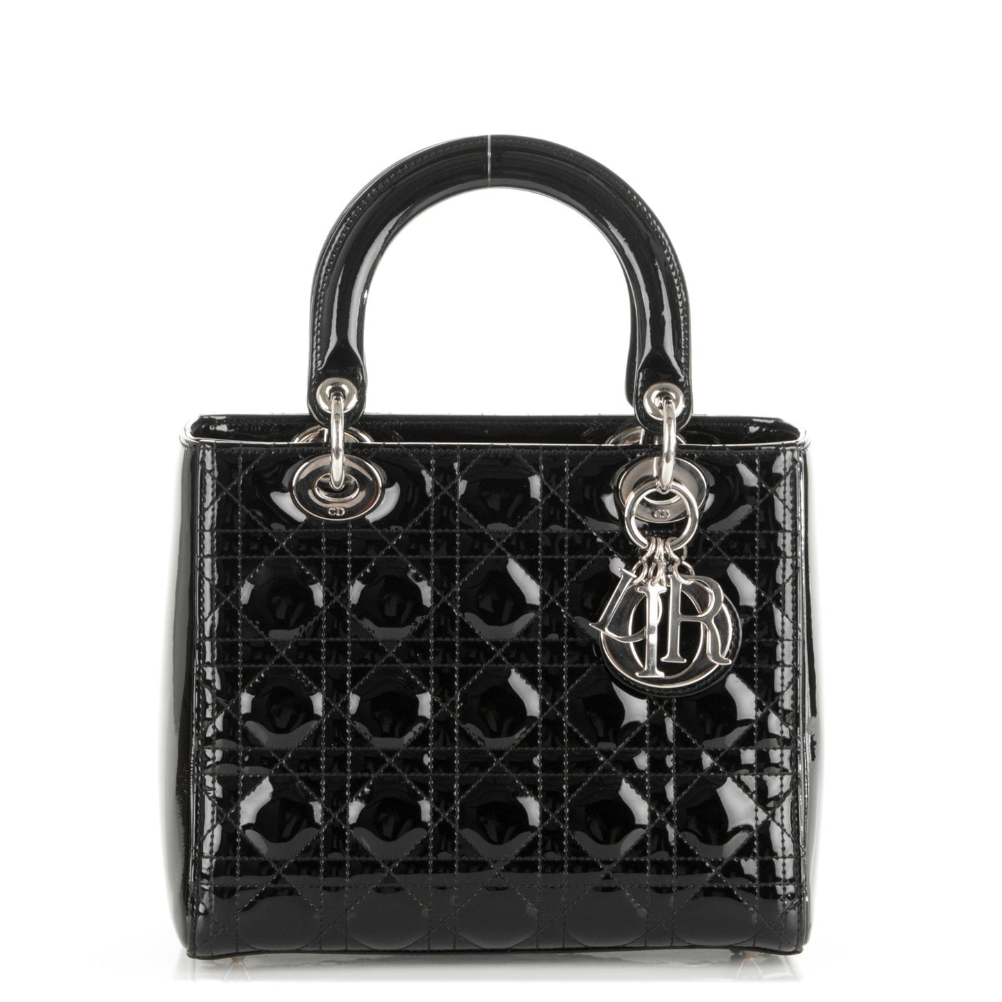 Patent Cannage Medium Lady Dior Black