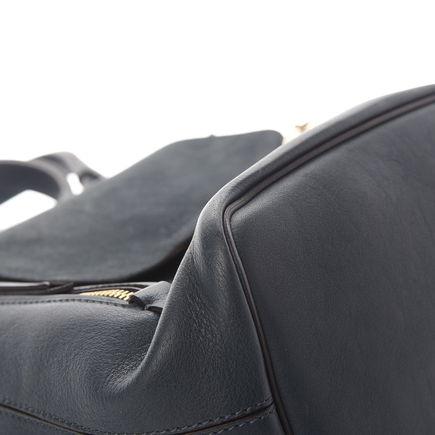 Suede Calfskin Small Faye Backpack Silver Blue