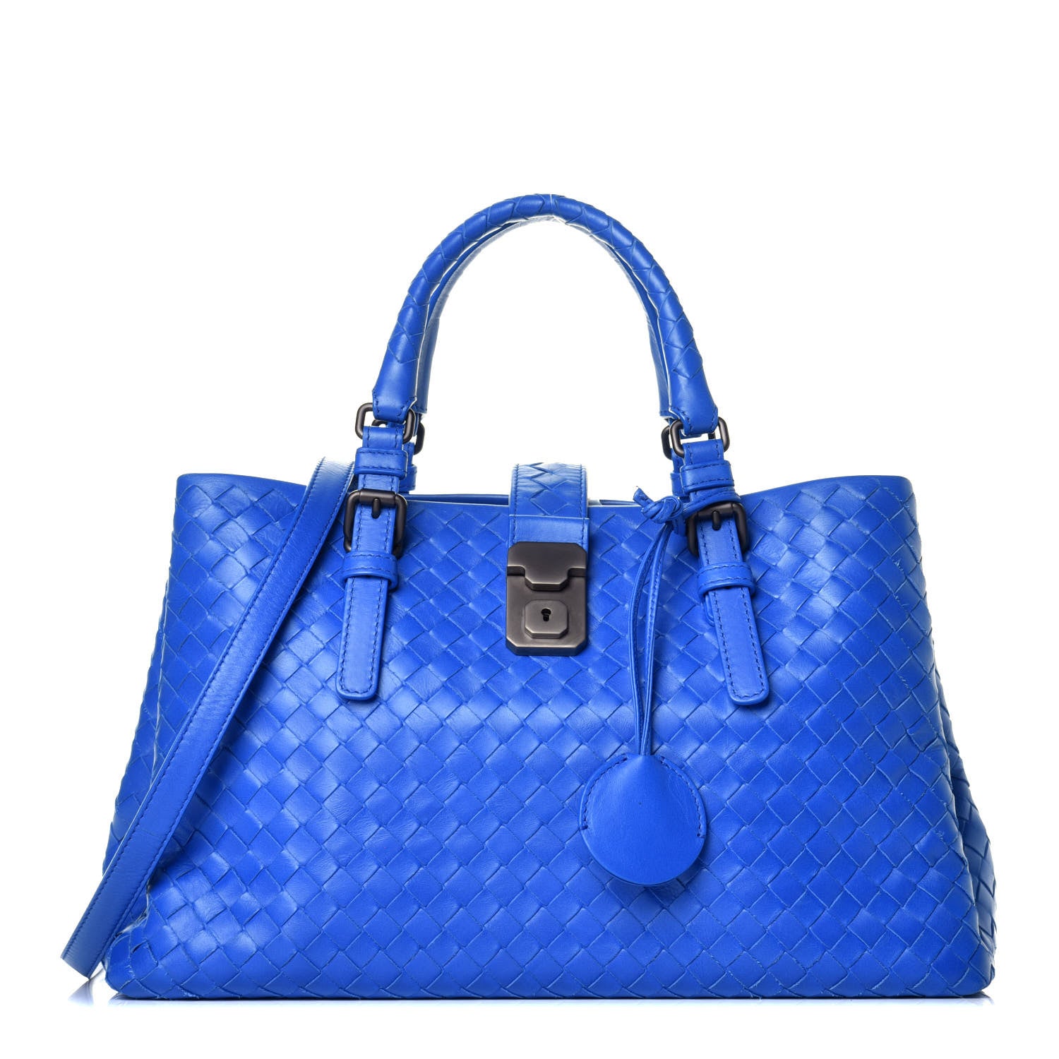 Bottega Veneta Light Calf Intrecciato Small Roma Signal Blue 1 of 9