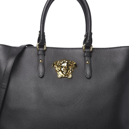 Versace Cervo Embossed Vitello Medusa Tote Black 10 of 15