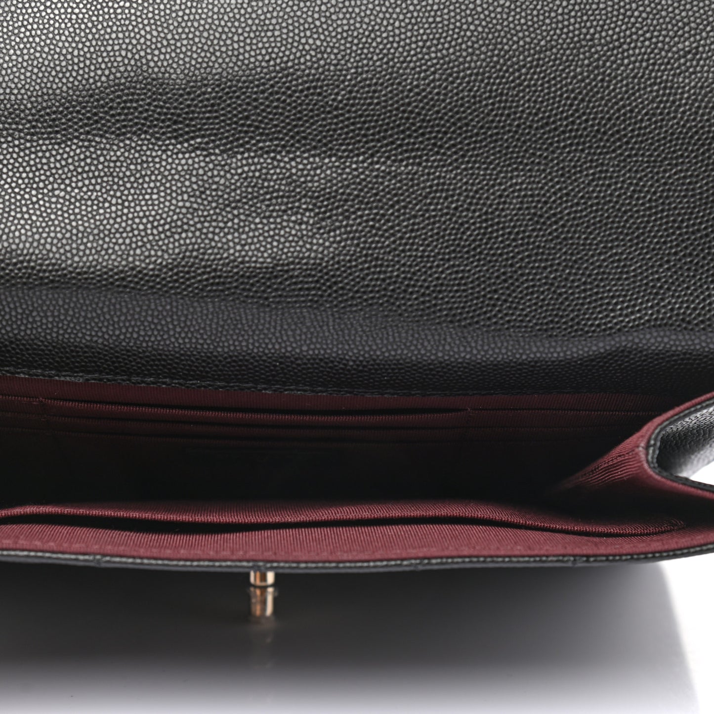 Caviar Quilted Square Flap Clutch Black