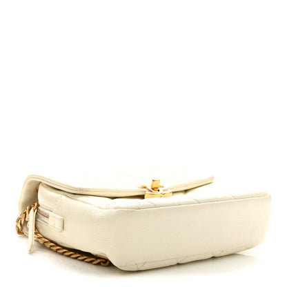 Chanel Shiny Caviar Quilted Chain Melody Backpack White 4 of 10