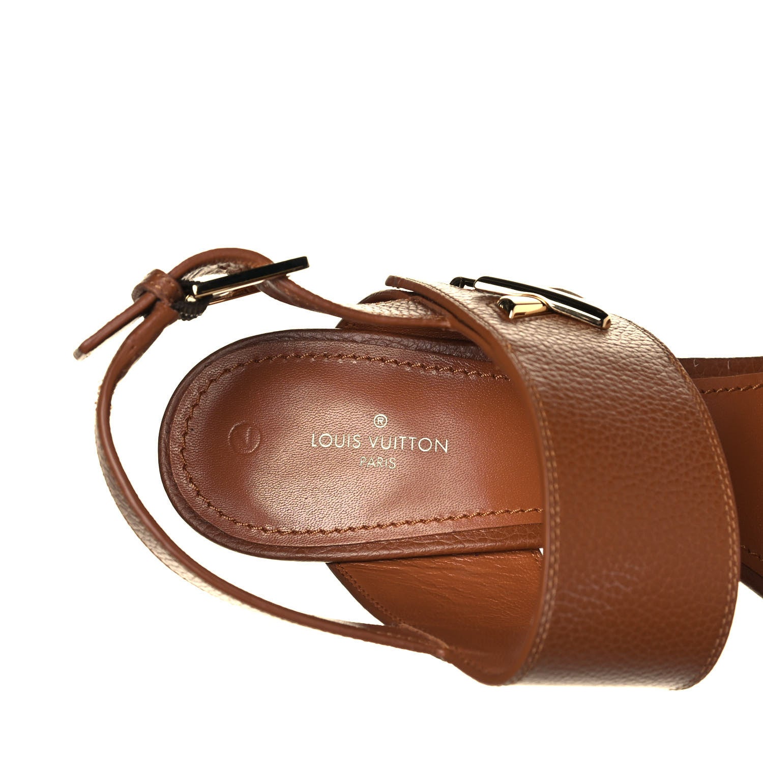 Louis Vuitton Grained Calfskin Horizon Platform Sandals 41 Cognac 7 of 9