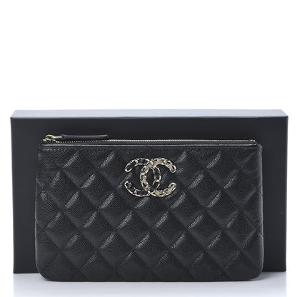 Chanel Caviar Quilted French New Wave Small CC Pouch Black 8 of 8
