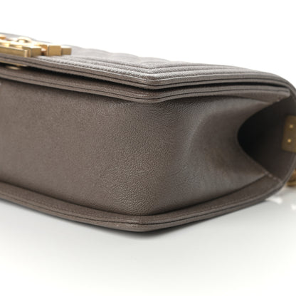 Chanel Caviar Quilted Medium Boy Flap Khaki 10 of 12