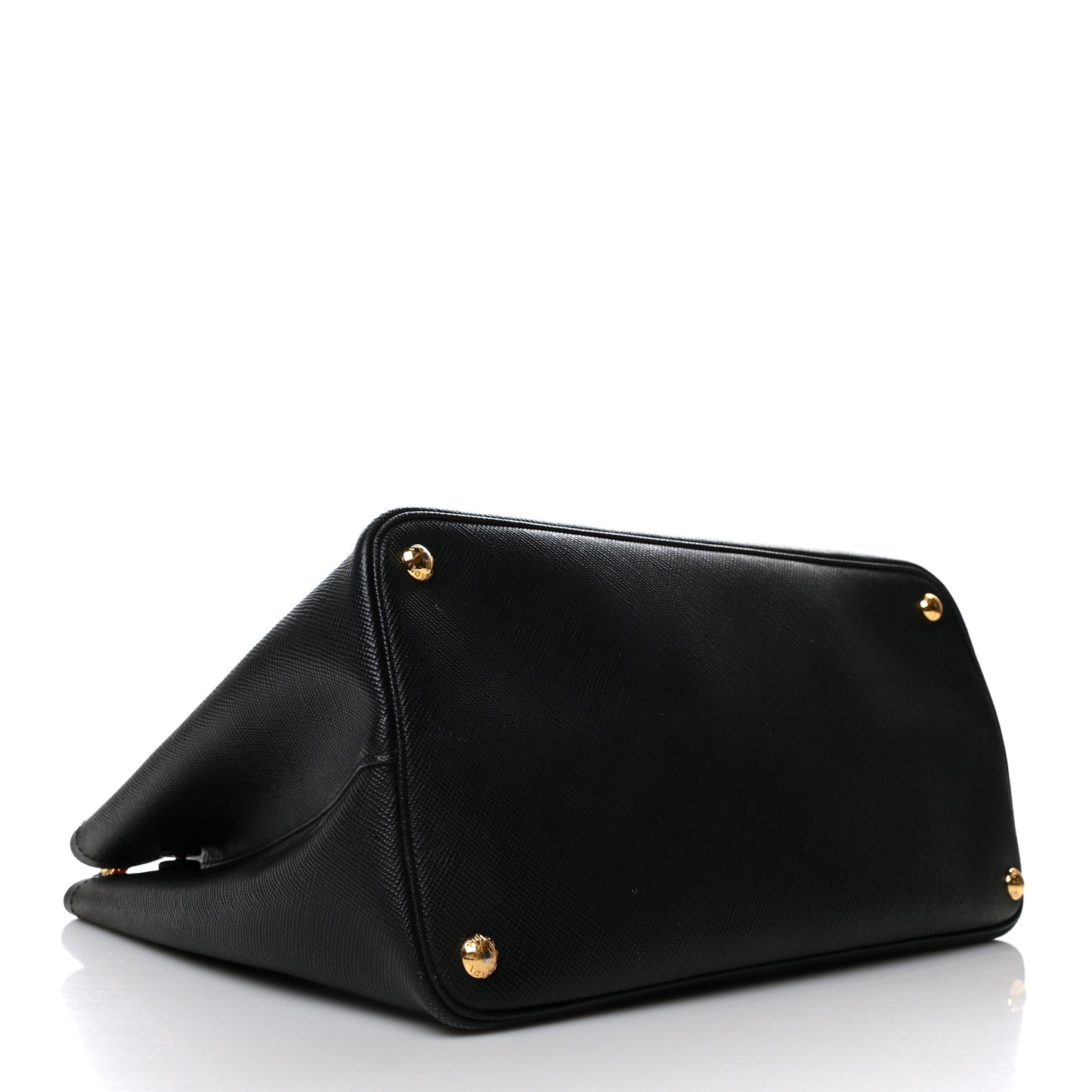 Saffiano Cuir Medium Double Bag Black Fuoco