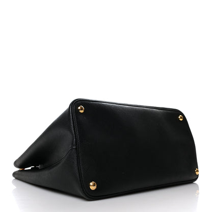 Prada Saffiano Cuir Medium Double Bag Black Fuoco 4 of 12