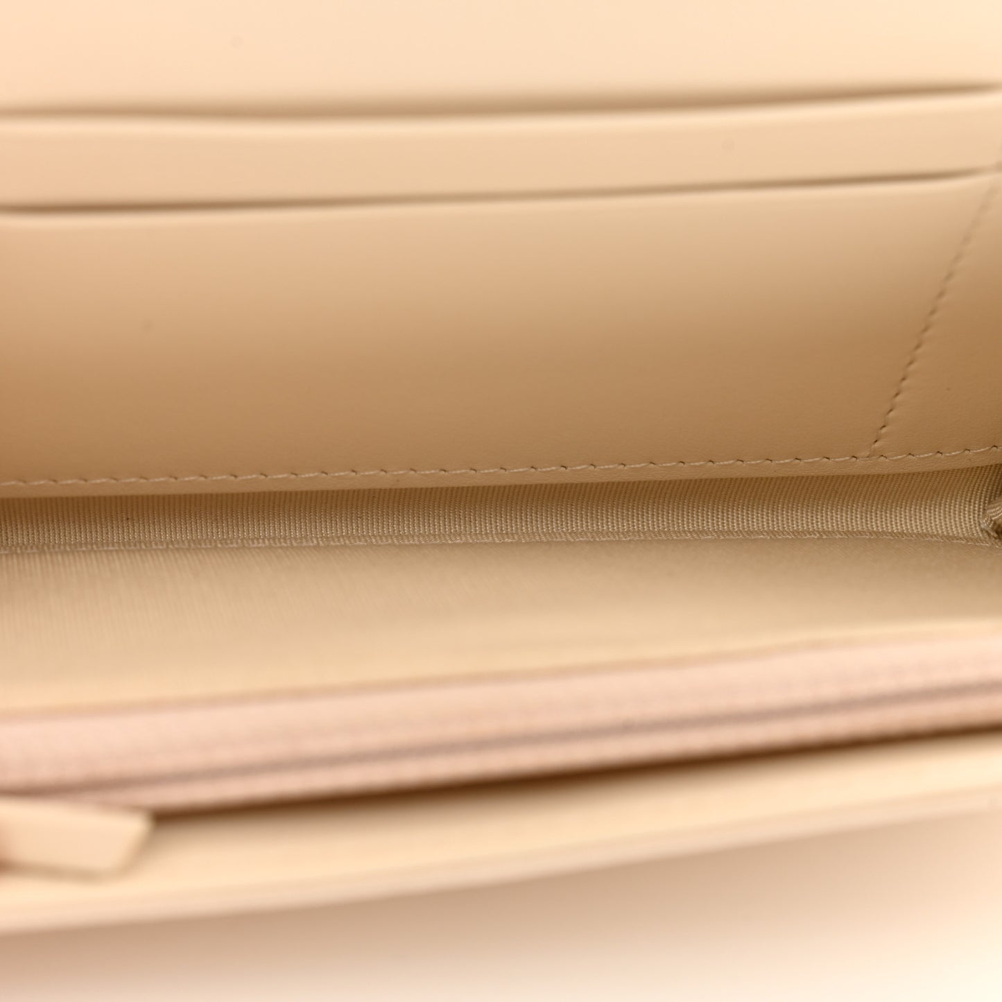 Shiny Goatskin Quilted Chanel 19 Flap Wallet Beige