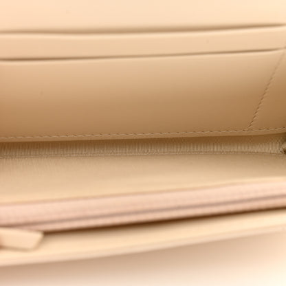 Chanel Shiny Goatskin Quilted Chanel 19 Flap Wallet Beige 5 of 13
